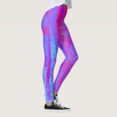 Neon Pink & Aqua Blue Abstrakt Leggings (Rechts)