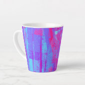 Neon Pink & Aqua Blue Abstrakt Milchtasse (Linke Ecke)