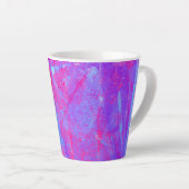 Neon Pink & Aqua Blue Abstrakt Milchtasse (Rechte Ecke)
