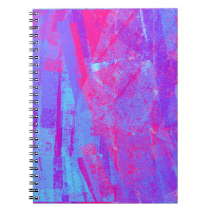 Neon Pink & Aqua Blue Abstrakt Notizblock