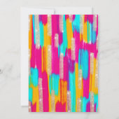 Neon Pink Aquamarin Gelb Gold Glitzer Paint Birthd Einladung (Rückseite)