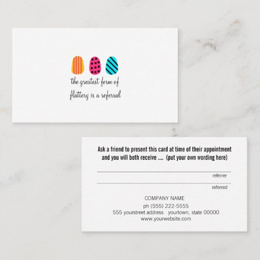 Neon Pink Aquamarin Yellow Nails Loyalty Empfehlungskarte (Vorne/Hinten)