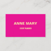 Neon Pink Beige Moderner Beruflicher Veranstaltung Visitenkarte (Vorderseite)