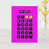 Neon Pink Birthday Calculator Karte (Gelbe Blume)