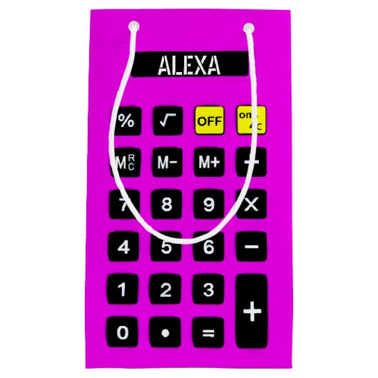 Neon Pink Birthday Calculator Kleine Geschenktüte (Vorderseite)