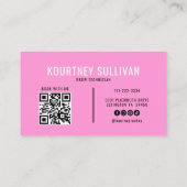 Neon Pink Black Brow Techniker Schönheit Visitenkarte (Rückseite)