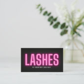 Neon Pink Black Lashes Visitenkarte (Stehend Vorderseite)