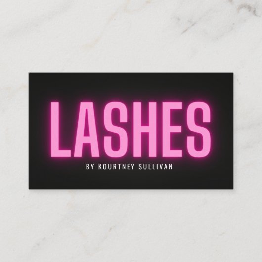 Neon Pink Black Lashes Visitenkarte (Vorderseite)