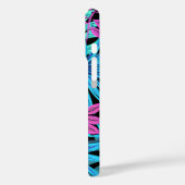 Neon Pink Blau Tropicales Pflanzenmuster Personali Case-Mate iPhone Hülle (Rückseite / Links)