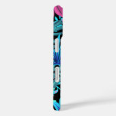 Neon Pink Blau Tropicales Pflanzenmuster Personali Case-Mate iPhone Hülle (Rückseite / Rechts)