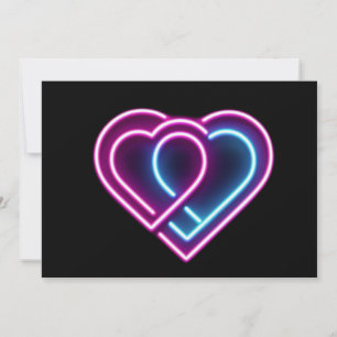 Neon pink-blaue Herz-Valentinstag-Tasse Feiertagskarte