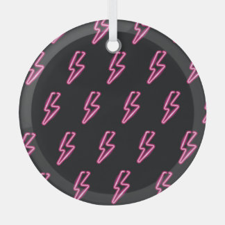 Neon Pink Blitze: Dunkler Hintergrund. Ornament Aus Glas