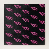 Neon Pink Blitze: Dunkler Hintergrund. Puzzle (Horizontal)