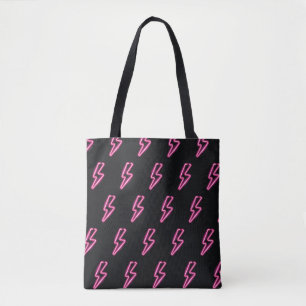 Neon Pink Blitze: Dunkler Hintergrund. Tasche