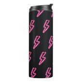 Neon Pink Blitze: Dunkler Hintergrund. Thermosbecher (Nach links gedreht)