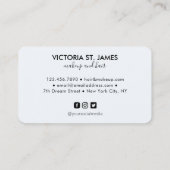 Neon Pink Blue Green Abstrakt Watercolor Visitenkarte (Rückseite)