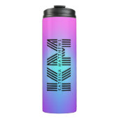 Neon Pink Blue & Lila Ombre Monogram Thermosbecher (Vorderseite)