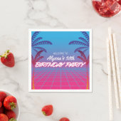 Neon Pink Blue Retro 80er Themed Birthday Party Serviette (Beispiel)