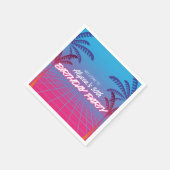 Neon Pink Blue Retro 80er Themed Birthday Party Serviette (Ecke)