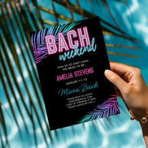 Neon Pink & Blue Tropical Bachelorette Wochenende