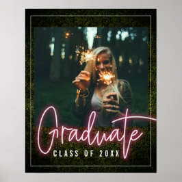 Neon Pink Boxwood Abschluss Foto-Klasse Poster