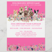 Neon Pink Breeds Dog Walker Budget Ticket Flyer (Hinten)