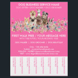 Neon Pink Breeds Hundeschwalker Service Flyer<br><div class="desc">Neon Pink Breeds Hundeschwalker Service</div>