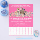 Neon Pink Breeds Hundeschwalker Service Flyer (Einzeln)