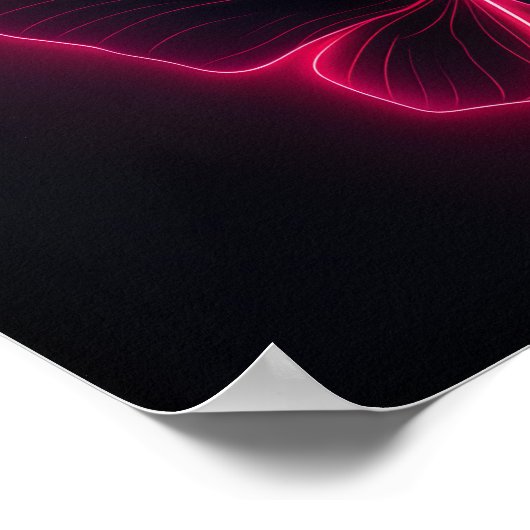 Neon Pink Butterfly Poster (Ecke)