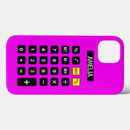 Neon Pink Calculator mit Keypad Case-Mate iPhone Hülle (Rückseite (Horizontal))