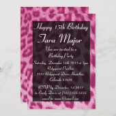 Neon Pink Cheetah Print Geburtstagsparty Einladung (Vorne/Hinten)