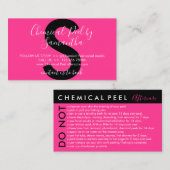 Neon Pink Chemical Peel vermeidet Nachsorge Visitenkarte (Vorne/Hinten)