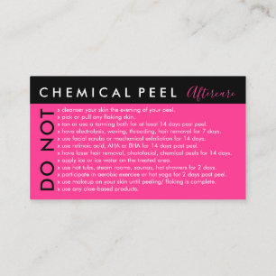Neon Pink Chemical Peel Vermeidung von Nachsorge Visitenkarte
