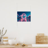 Neon Pink cloud beach wall art horizontal _ Eclect Poster (Küche)