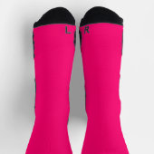 Neon Pink Crew Socks for Men - individuell anpassb Socken (Oben)