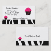 Neon Pink Cupcake Design Visitenkarte (Vorne/Hinten)