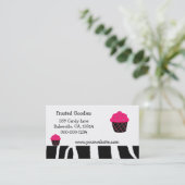 Neon Pink Cupcake Design Visitenkarte (Stehend Vorderseite)