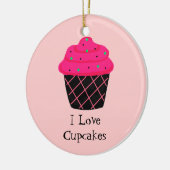 Neon Pink Cupcake Keramikornament (Links)