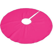 Neon Pink Custom Christmas Tree Skirt Polyester Weihnachtsbaumdecke (Schrägansicht)