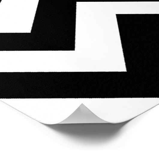 Neon Pink Custom Monogram mit Zickzack Muster Poster (Ecke)