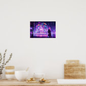 Neon Pink Cyberpunk City Poster (Küche)