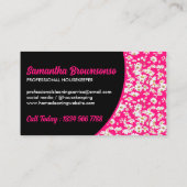 Neon Pink Daisy Pattern Floral Girly Visitenkarte (Rückseite)