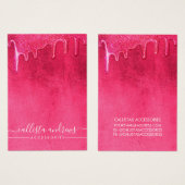 Neon Pink Dick Glitzer Tropfen Necklace Display (Vorne & Hinten)