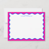 Neon Pink & Electric Blue Wavy Note Card Einladung (Vorderseite)