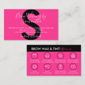 Neon Pink Eye Brow Wax Tint Aftercare Visitenkarte (Vorne/Hinten)