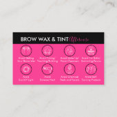 Neon Pink Eye Brow Wax Tint Aftercare Visitenkarte (Rückseite)