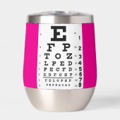 Neon Pink Eye Chart Thermowein Tumbler (Vorderseite)