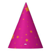 Neon Pink Fairy Orange Stars Girl Partyhütchen (Links)