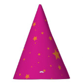 Neon Pink Fairy Orange Stars Girl Partyhütchen (Rechts)