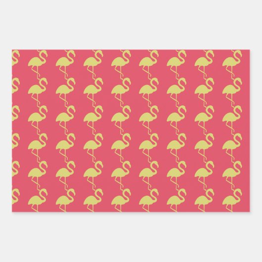Neon Pink Flamingo Tropical Geschenkpapier Set (Vorderseite 2)